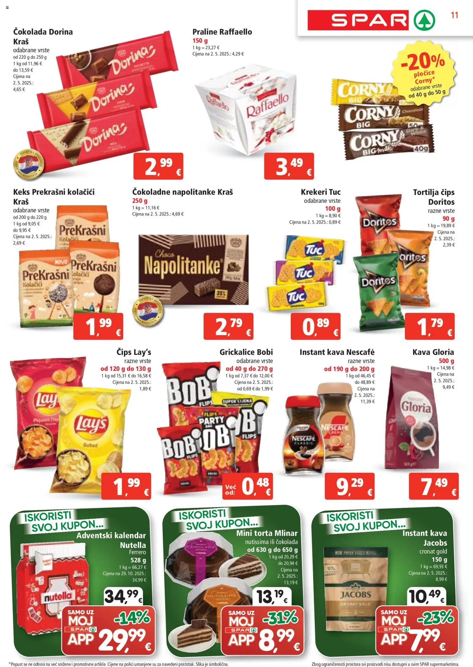 Spar katalog | vrijedi od 12.11.2025 | Stranica: 11 | Proizvodi: Nutella, Kava, Kolačići, Krekeri