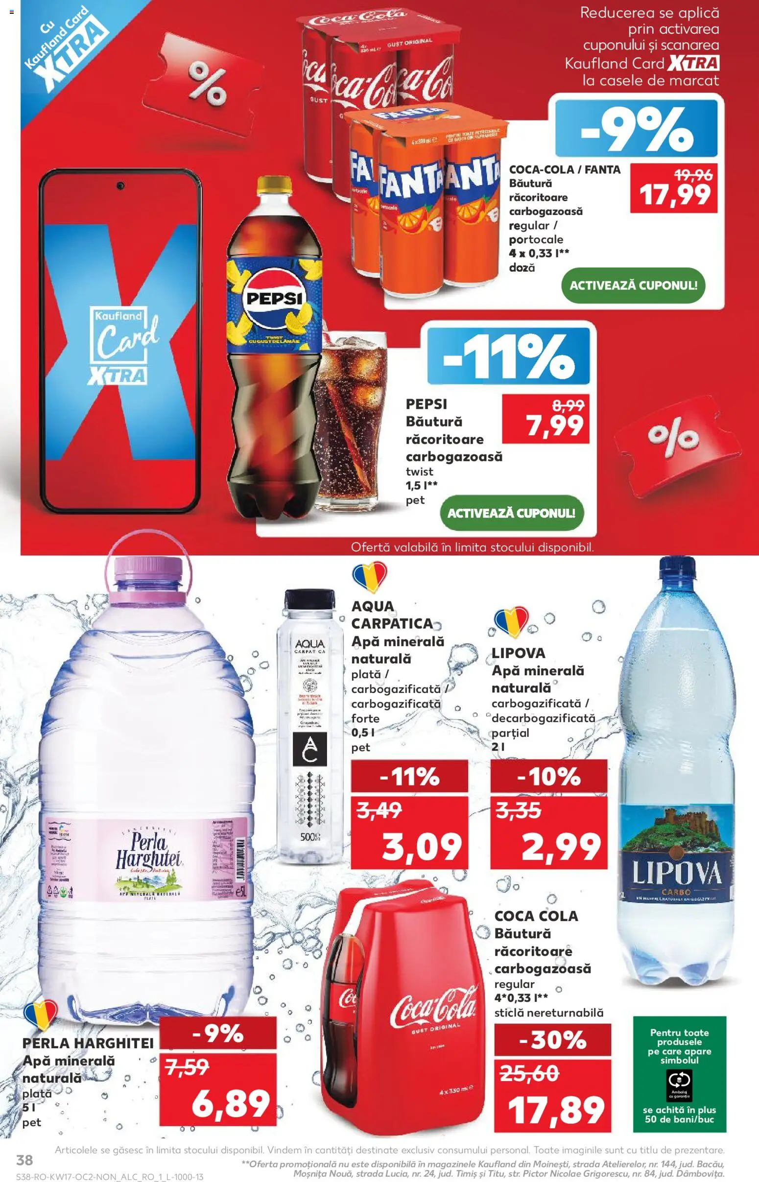 Noul catalog Kaufland – valabil de la 22.04.2026 | Pagină: 38 | Produse: Yazı tahtası kalemi, Amerikan servis, Portocale, Apă