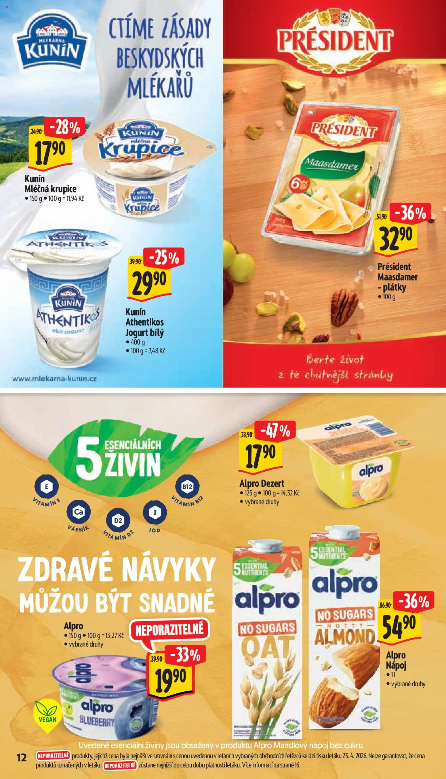 Albert leták - Supermarket od 29.04.2026 | Strana: 20 | Produkty: Vegan, Jogurt, Krupice, Bílý jogurt