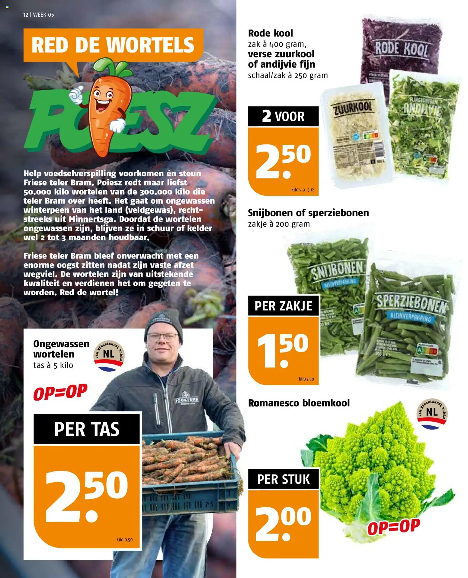 {H1} | Pagina: 12 | Producten: Bloemkool, Wortelen, Tas, Kokusz