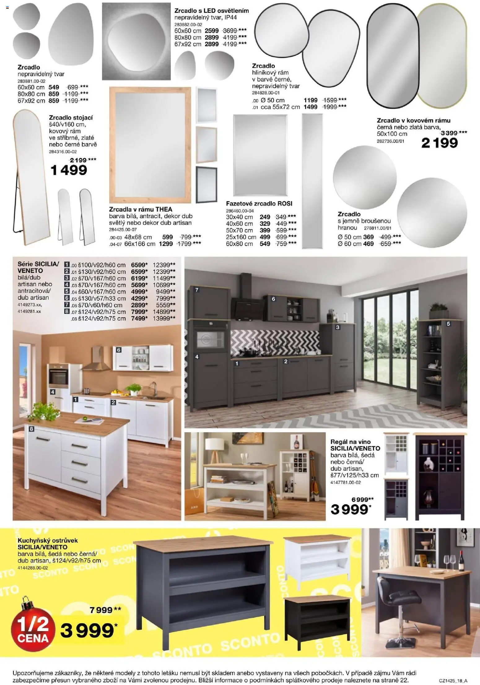Sconto nábytek leták od 05.11.2025 | Strana: 18 | Produkty: Víno, Modely, Zrcadlo, LED
