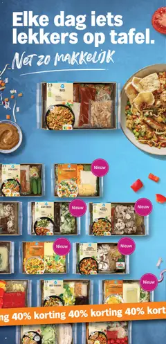 OVERSCHOTEL LASAGNETTE MET CHAMPIGNONS EN SPINAZIE, Complete meal kit for preparing oven dish lasagnette with mushrooms and spinach. - Voorbeeld van een folder van Albert Heijn, geldig van 27.10.2025 | Pagina: 4 | Producten: Tomaten, Macaroni, Oven, Bloemkool