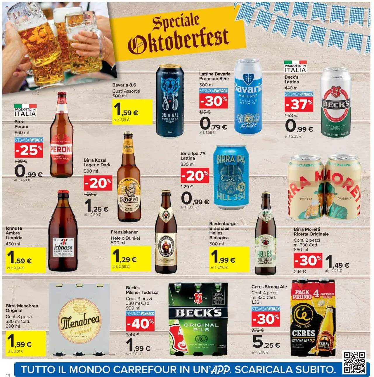 Volantino Carrefour del 15.09.2025 | Pagina: 14 | Prodotti: Birra, Birra Moretti, Ceres