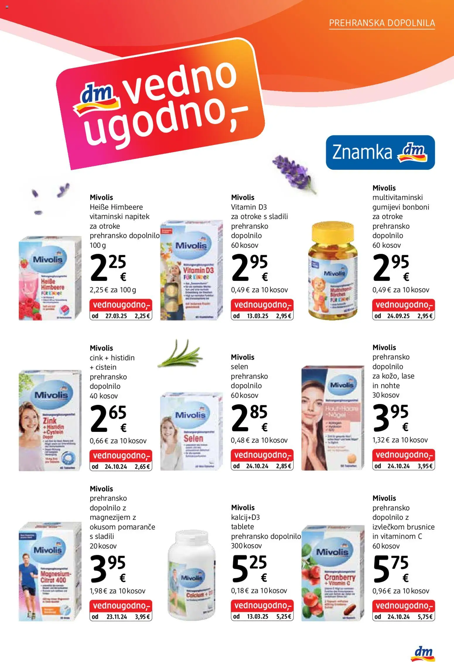 Novi DM Drogerie Markt katalog ponudbe – veljaven od 05.01.2026 | Stran: 21 | Izdelki: Prehranska dopolnila, Bonboni, Pomarance