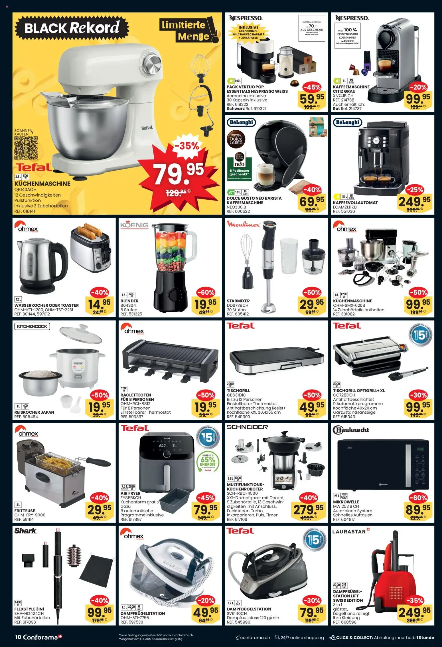 Conforama - Black Friday – gültig ab 23.11.2025 | Seite: 10 | Produkte: Kaffeevollautomat, Wasserkocher, Fritteuse, Mikrowelle