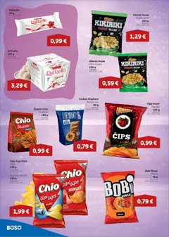 Boso - Katalog - Pregled kataloga iz trgovine Boso, vrijedi od 26.02.2026 | Stranica: 12 | Proizvodi: Čips, Kikiriki, Sol, Raffaello