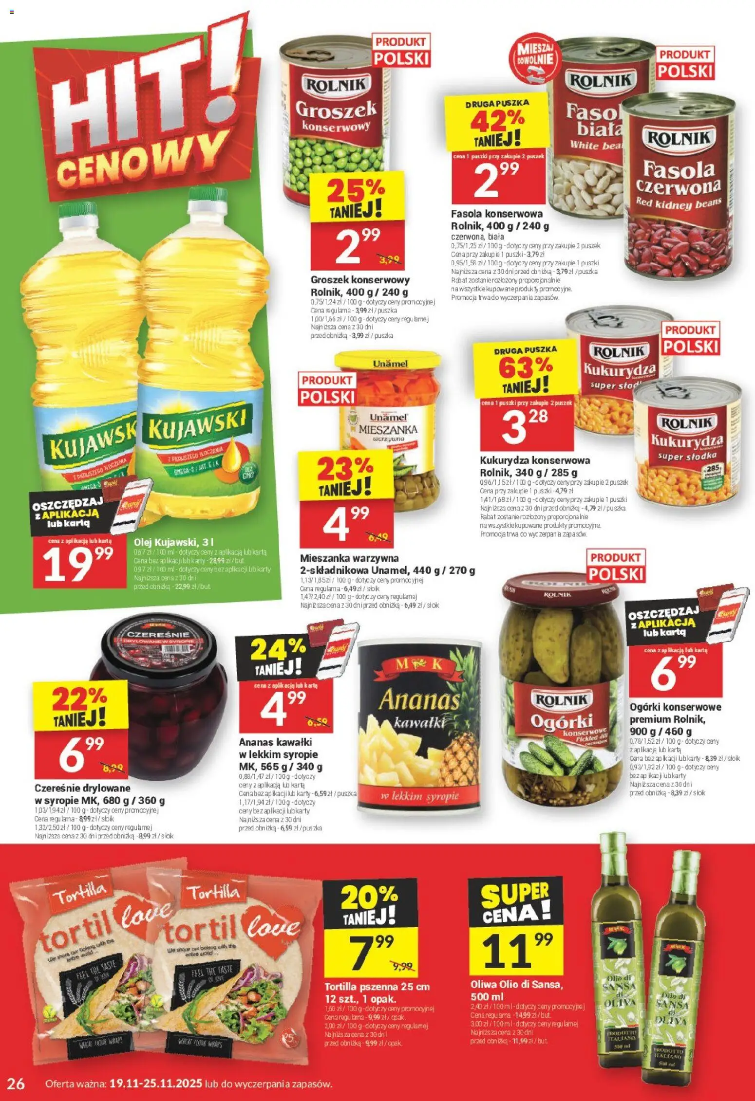 Twój Market Gazetka od 19.11.2025 | Strona: 26 | Produkty: Mieszanka warzywna, Tortilla, Czereśnie, Ogórki
