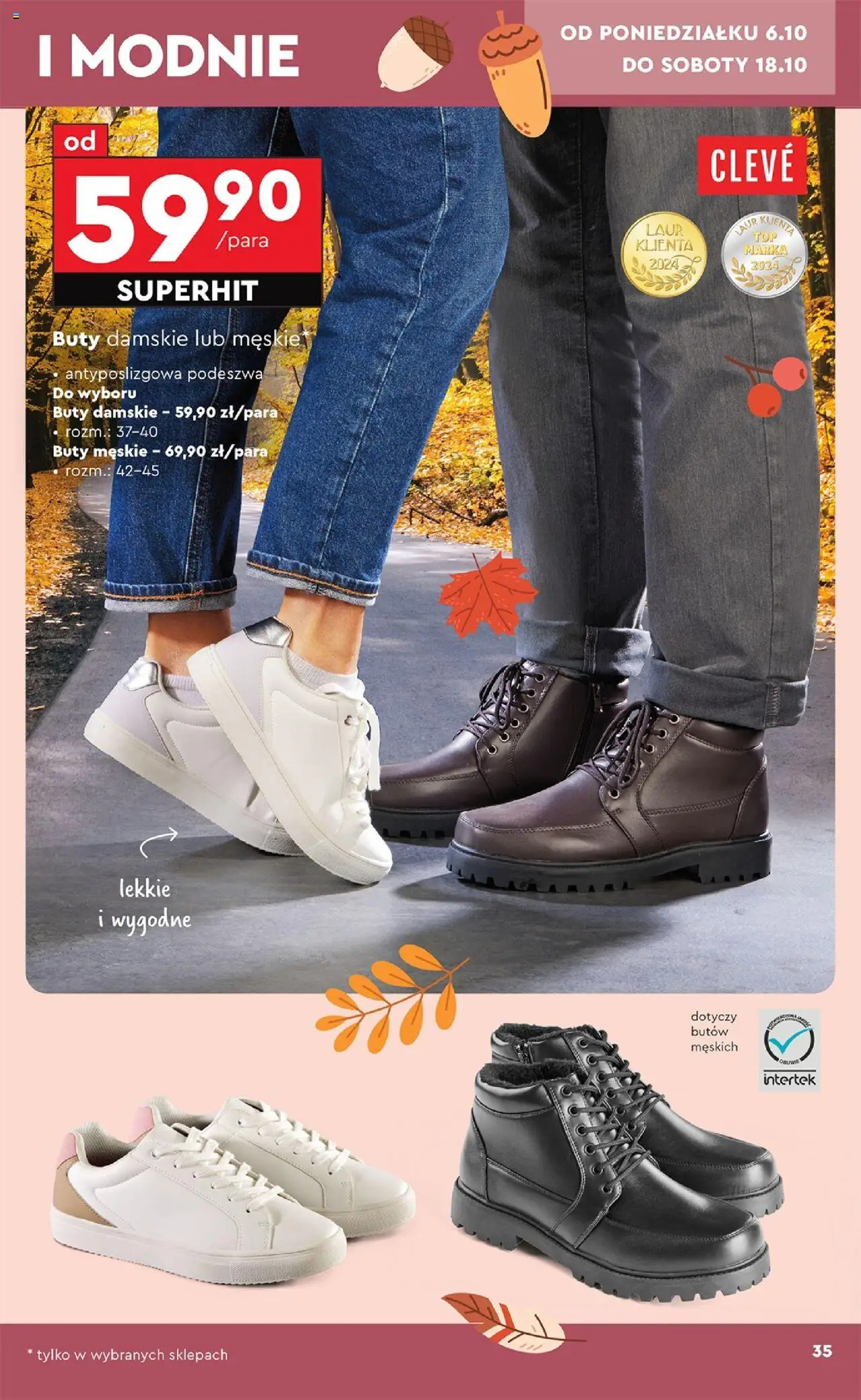 Biedronka gazetka - Hity i inspiracje od 06.10.2025 | Strona: 35 | Produkty: Buty, Buty męskie