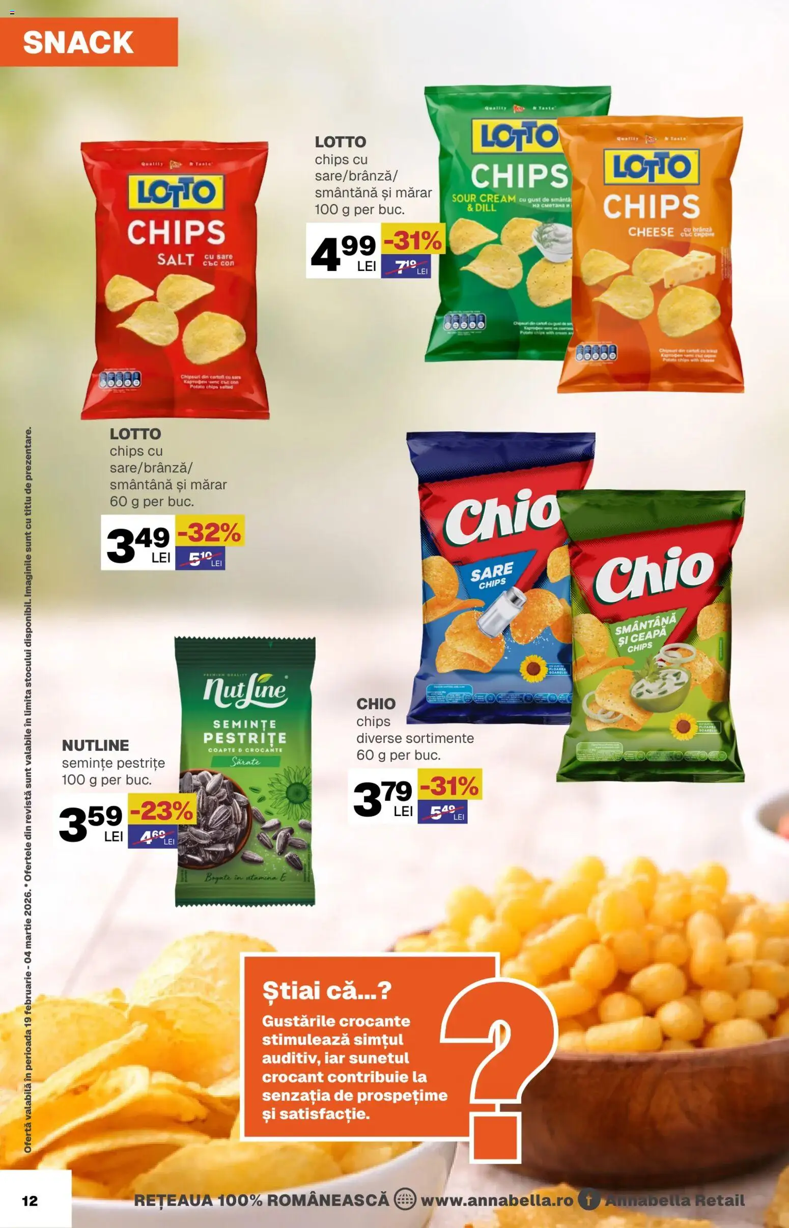 Noul catalog Annabella – valabil de la 19.02.2026 | Pagină: 12 | Produse: Mărar, Semințe, Chipsuri, Cartofi