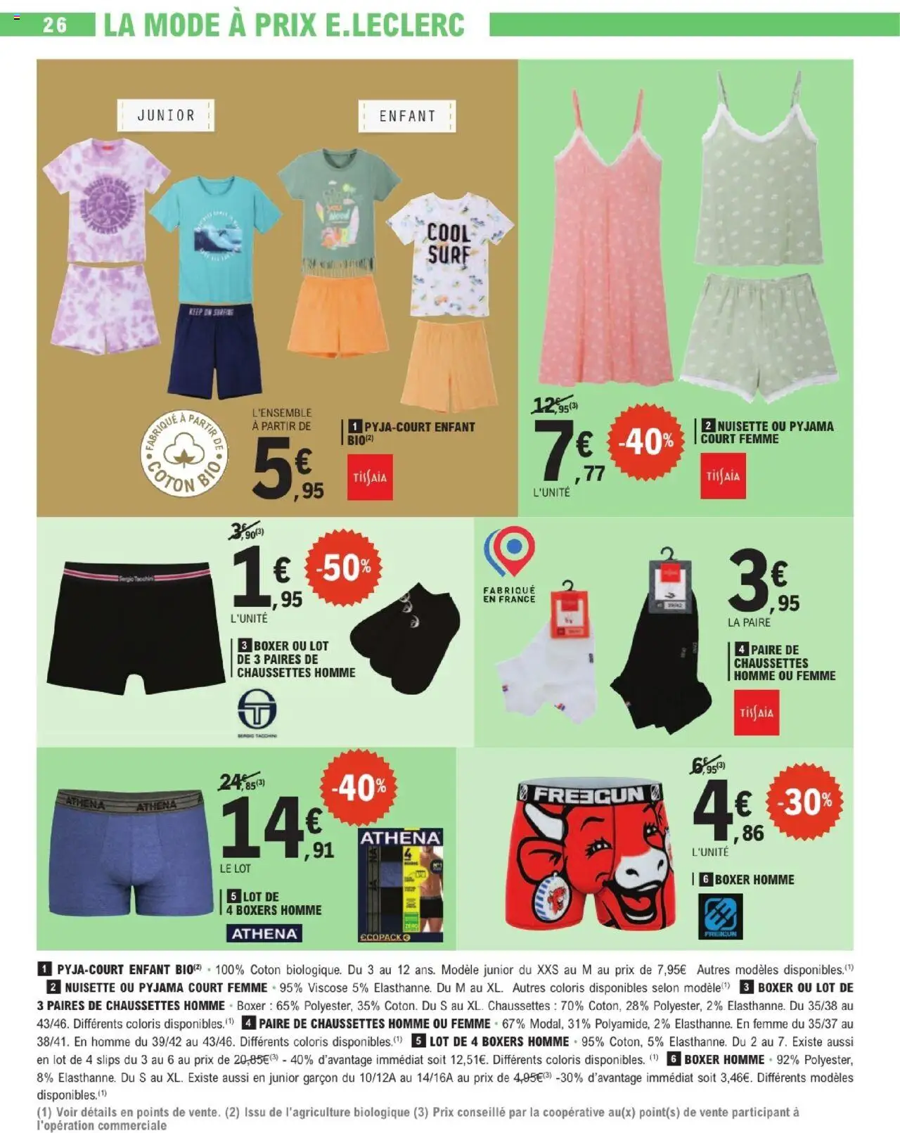  | Page: 26 | Produits: Nuisette, Coton, Paire de chaussettes, Slips