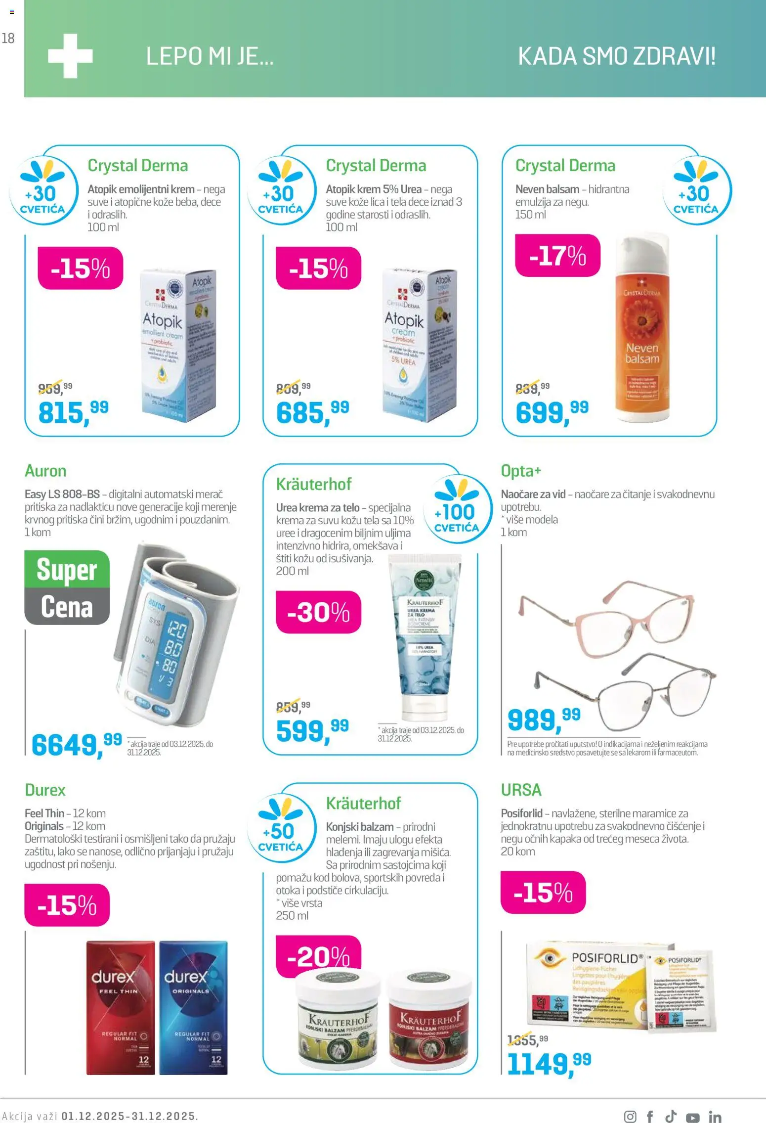 Lilly drogerie katalog - važi od 01.12.2025 | Strana: 18 | Proizvode: Naočare, Balzam, Krema, Krema za telo