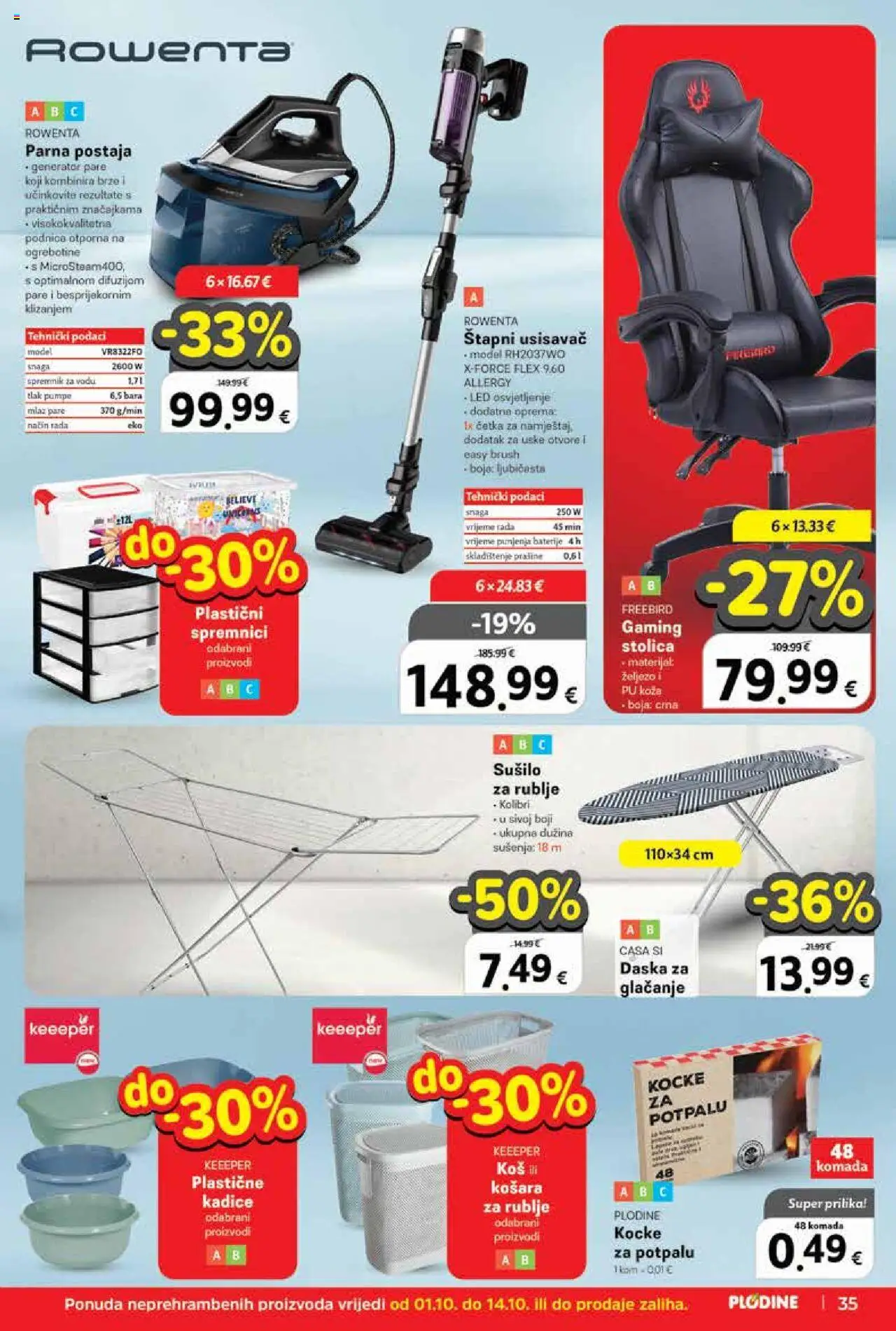 Plodine katalog | vrijedi od 01.10.2025 | Stranica: 35 | Proizvodi: Usisavač, Košara, Baterije, Sušilo za rublje