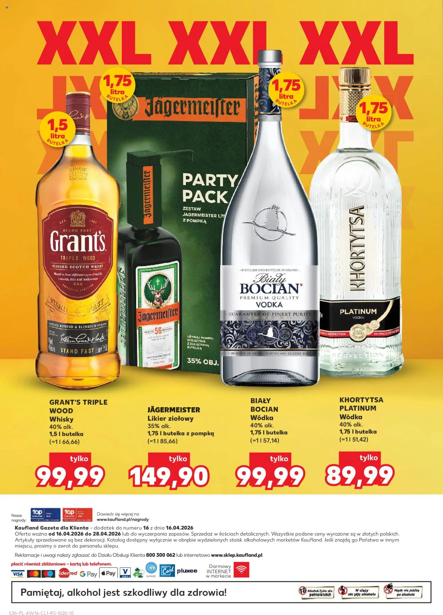 Kaufland Polsko leták - Barek od 16.04.2026 | Strana: 36 | Produkty: Jägermeister, Finest, Vodka, Whisky