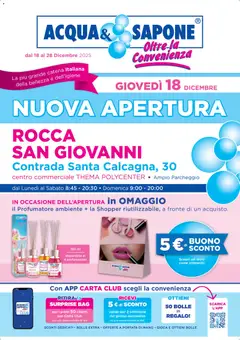 Anteprima del volantino Acqua e Sapone Rocca San Giovanni catalogo valido a partire dal 18.12.2025