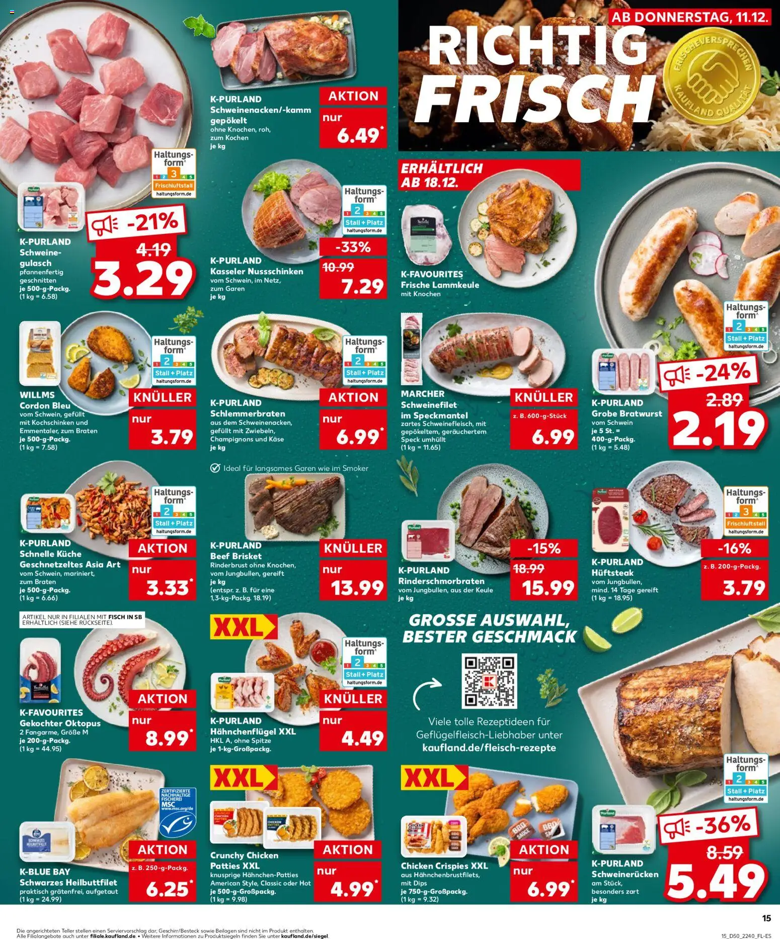 Kaufland prospekt Stuttgart	 – gültig ab 11.12.2025 | Seite: 15 | Produkte: Schweinegulasch, Lammkeule, Schweinefilet, Gulasch