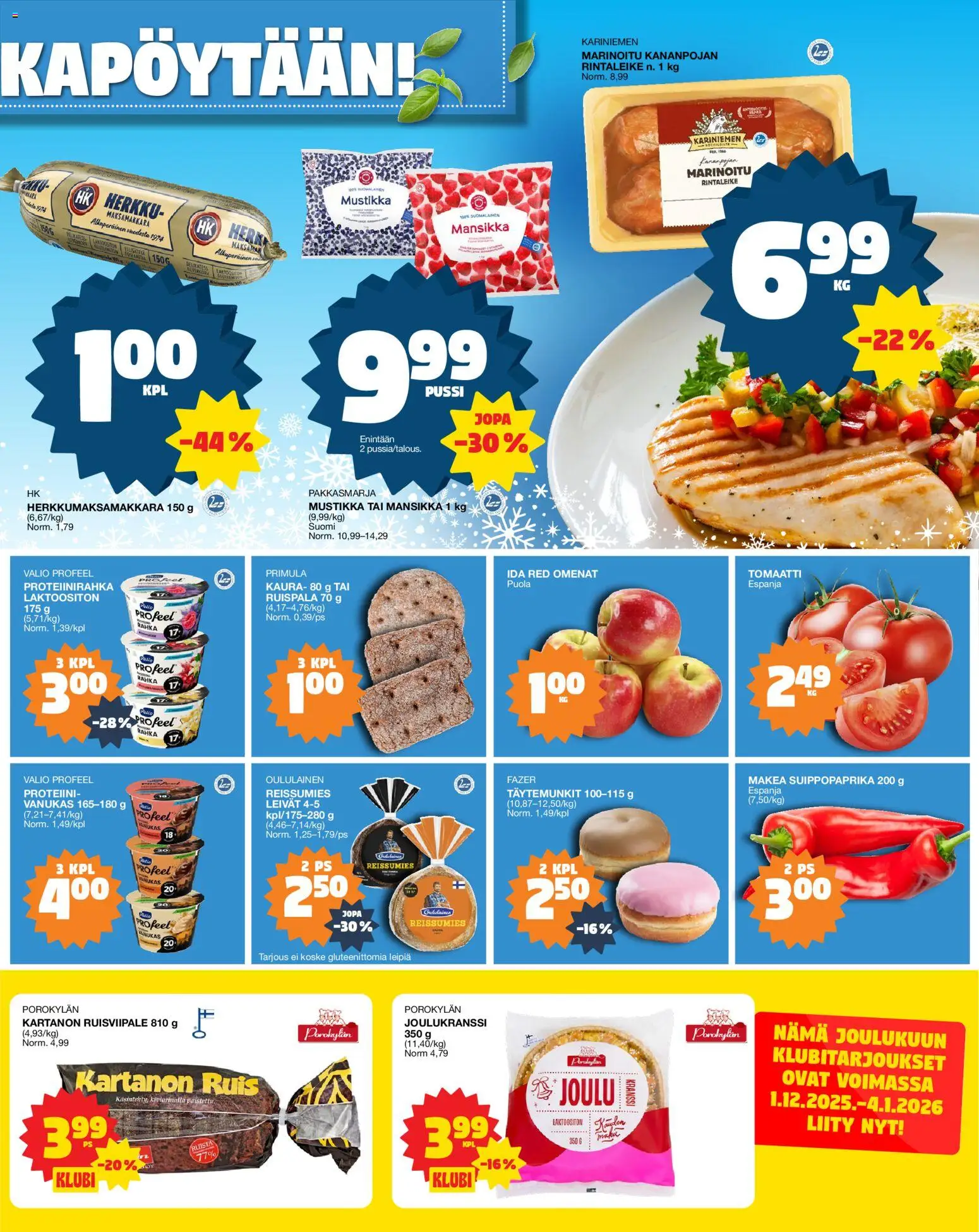 Tokmanni Ruokatarjoukset – voimassa 02.04.2026 alkaen | Sivu: 3 | Tuotteet: Mustikka, Kaura, Omenat