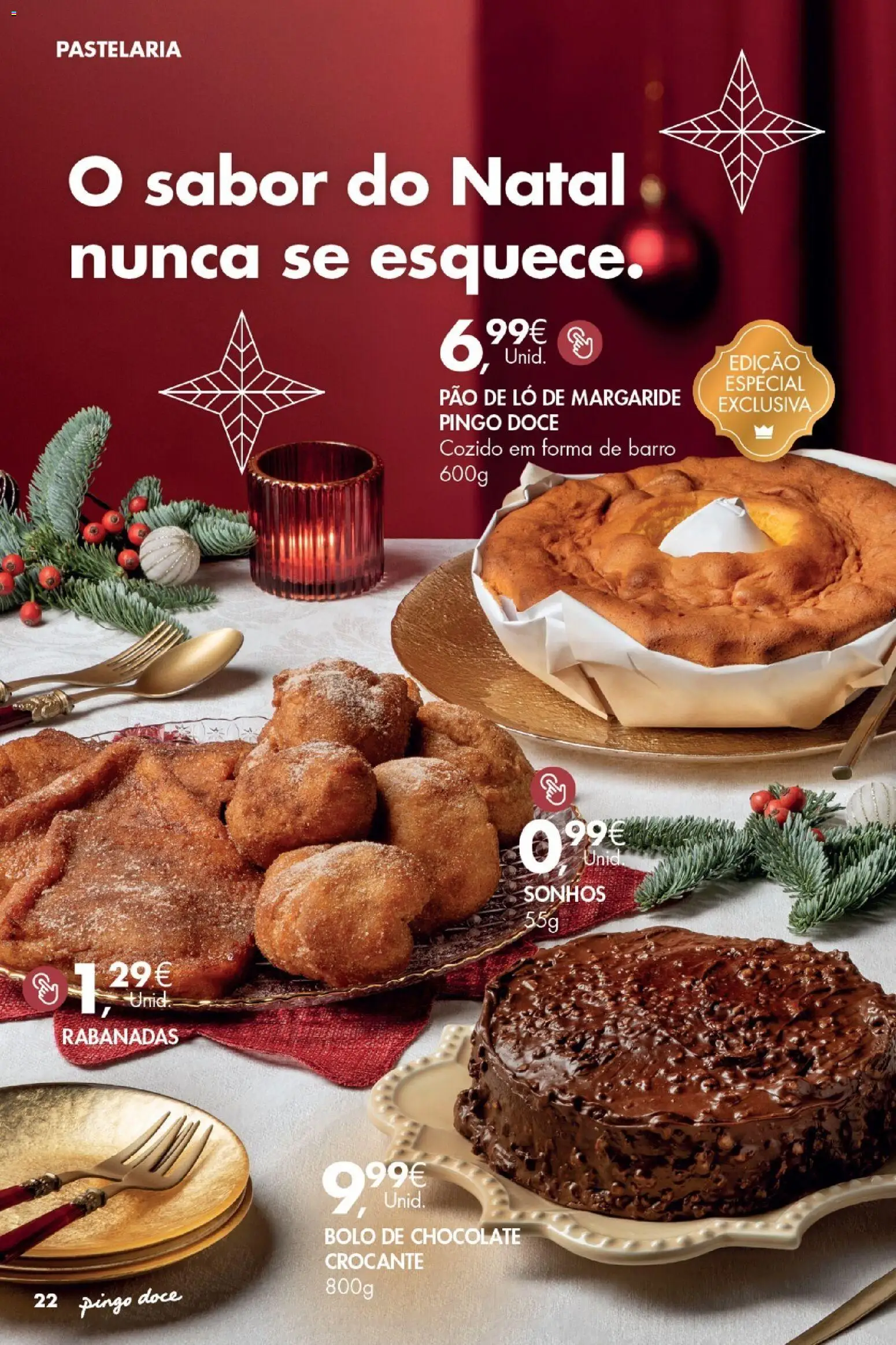 Pingo Doce - Catálogo de Natal │ válido de 25.11.2025 | Página: 22 | Produtos: Bolo, Pão, Chocolate