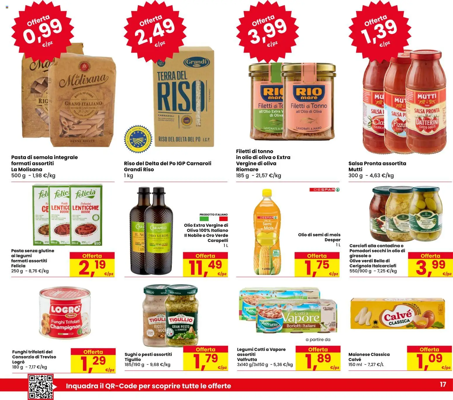 Volantino Despar del 19.02.2026 | Pagina: 17 | Prodotti: Riso, Maionese, Carciofi, Olio di Oliva
