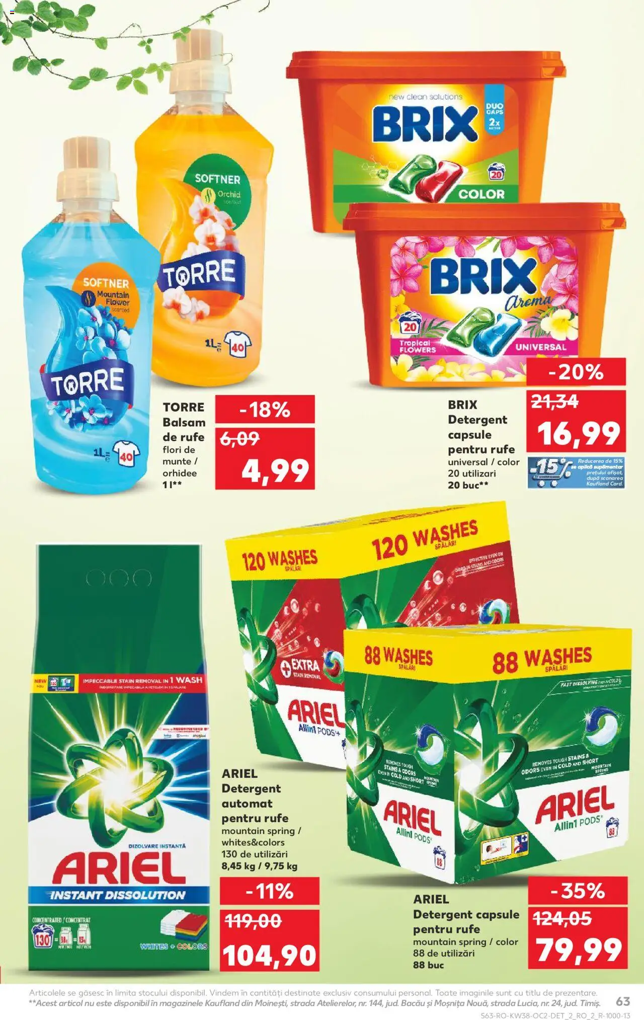 Noul catalog Kaufland – valabil de la 17.09.2025 | Pagină: 63 | Produse: Kedi Ödül Oyuncakları, Balsam, Cremă, Detergent