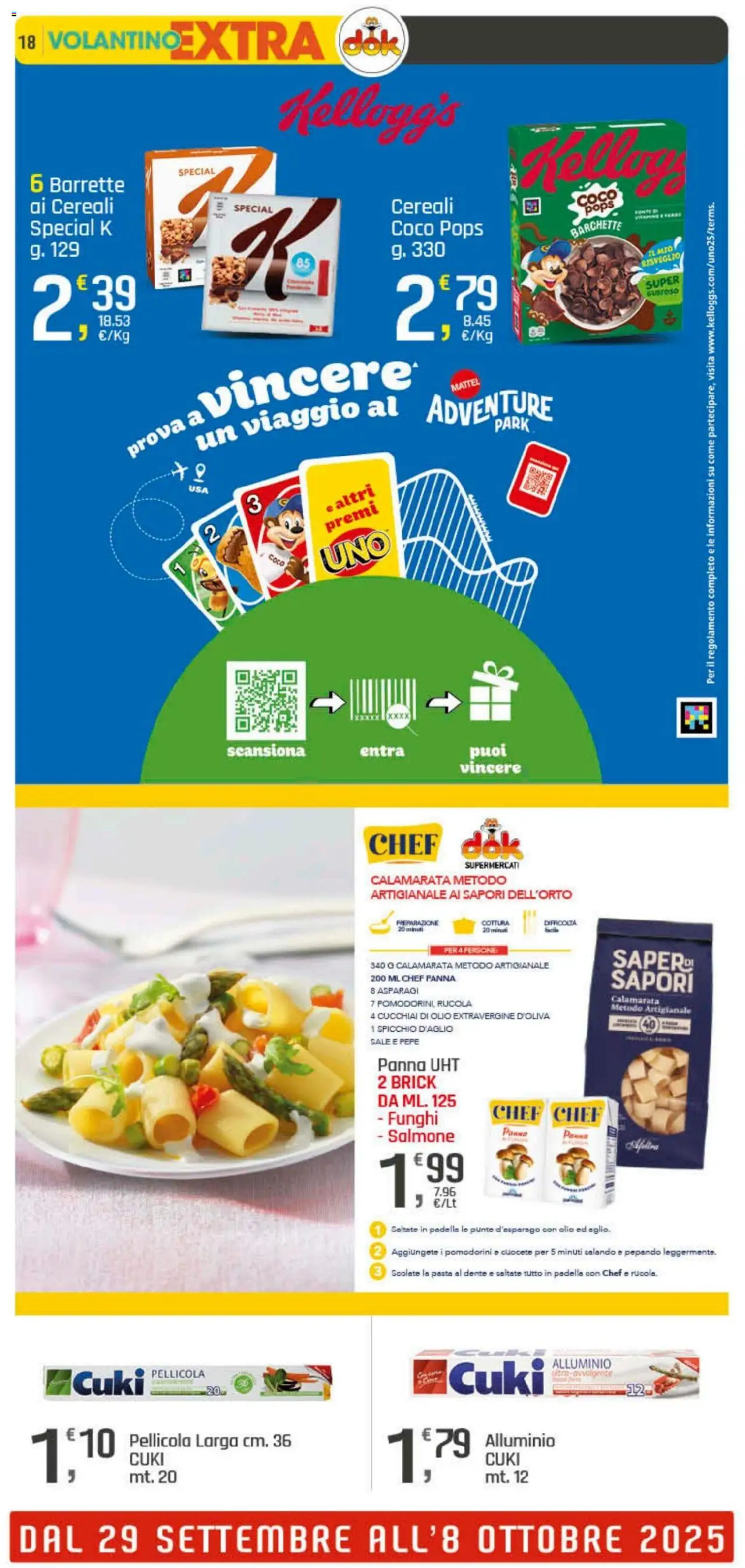 Volantino DOK del 25.09.2025 | Pagina: 18 | Prodotti: Cereali, Panna, Sale, Padella