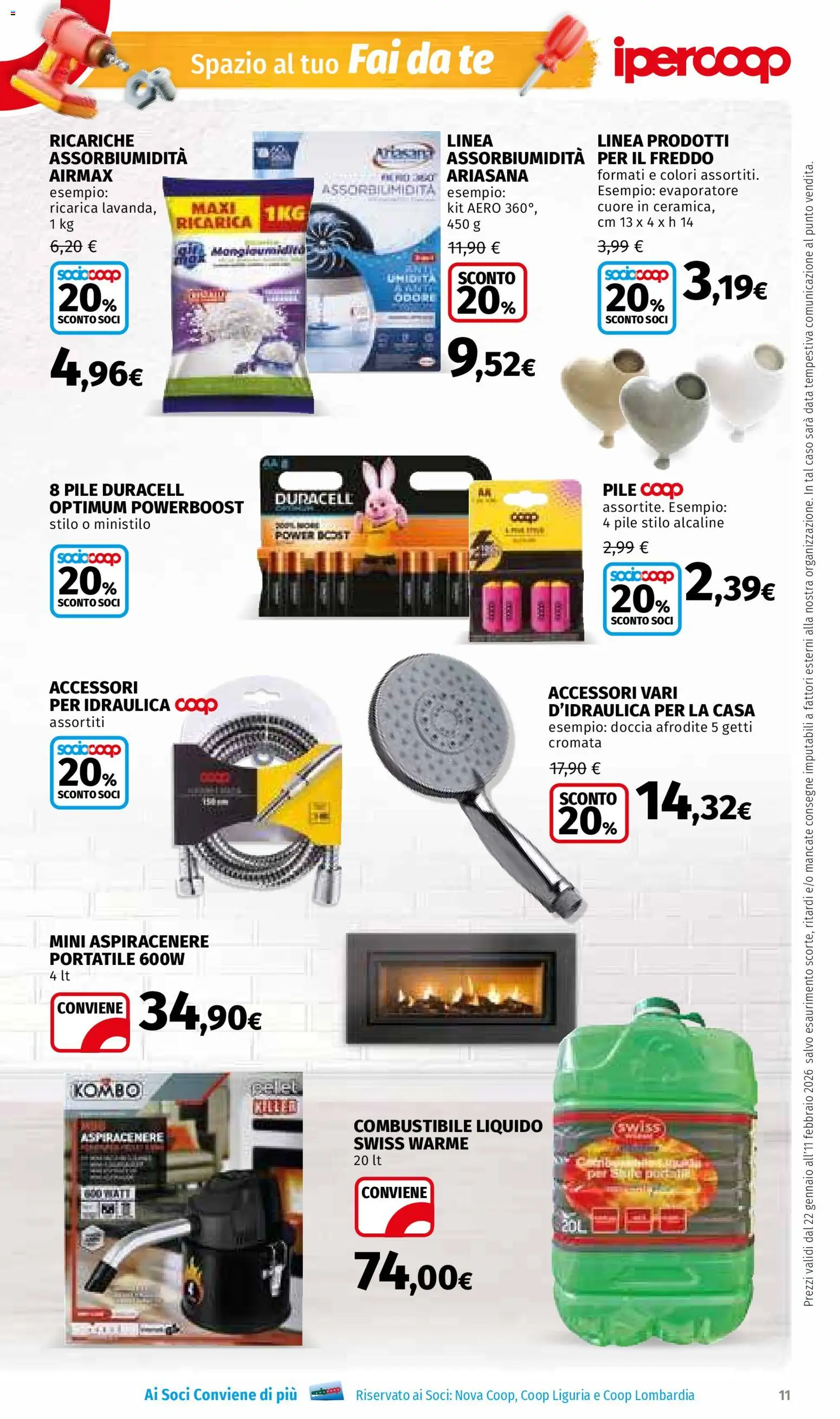 Volantino Ipercoop del 22.01.2026 | Pagina: 11 | Prodotti: Pile, Tè, Data, Doccia