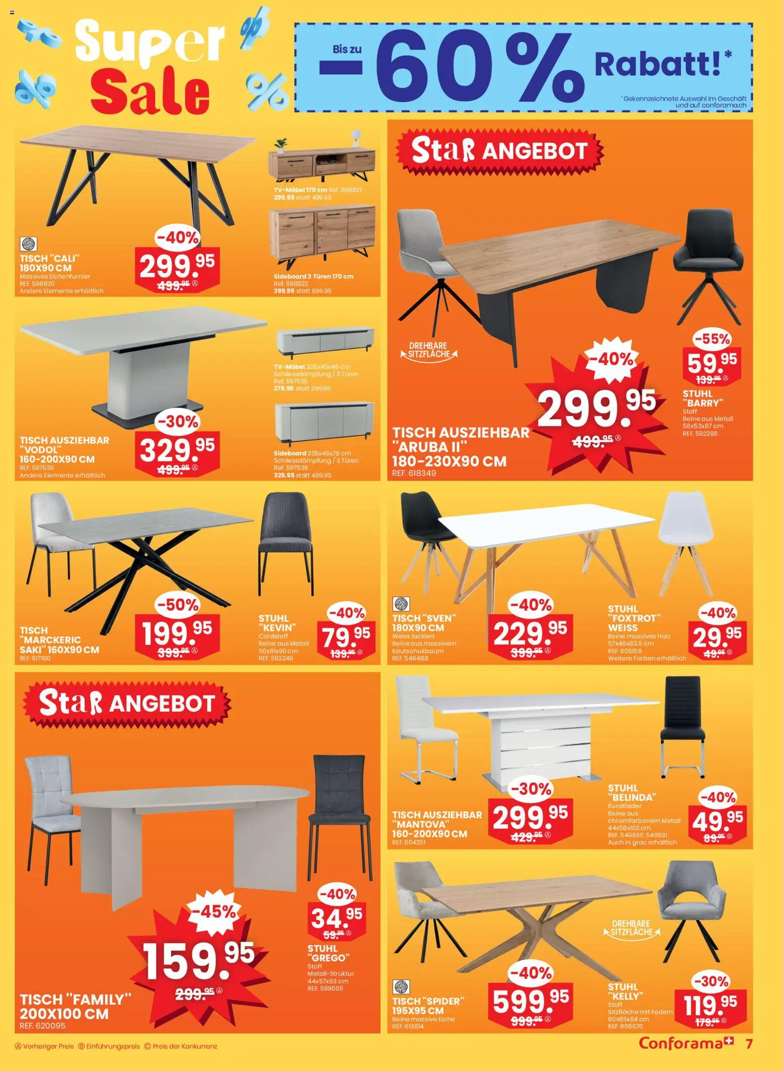 Conforama Aktionen Super Sale – gültig ab 17.12.2025 | Seite: 7 | Produkte: Tisch, Stuhl, Sideboard