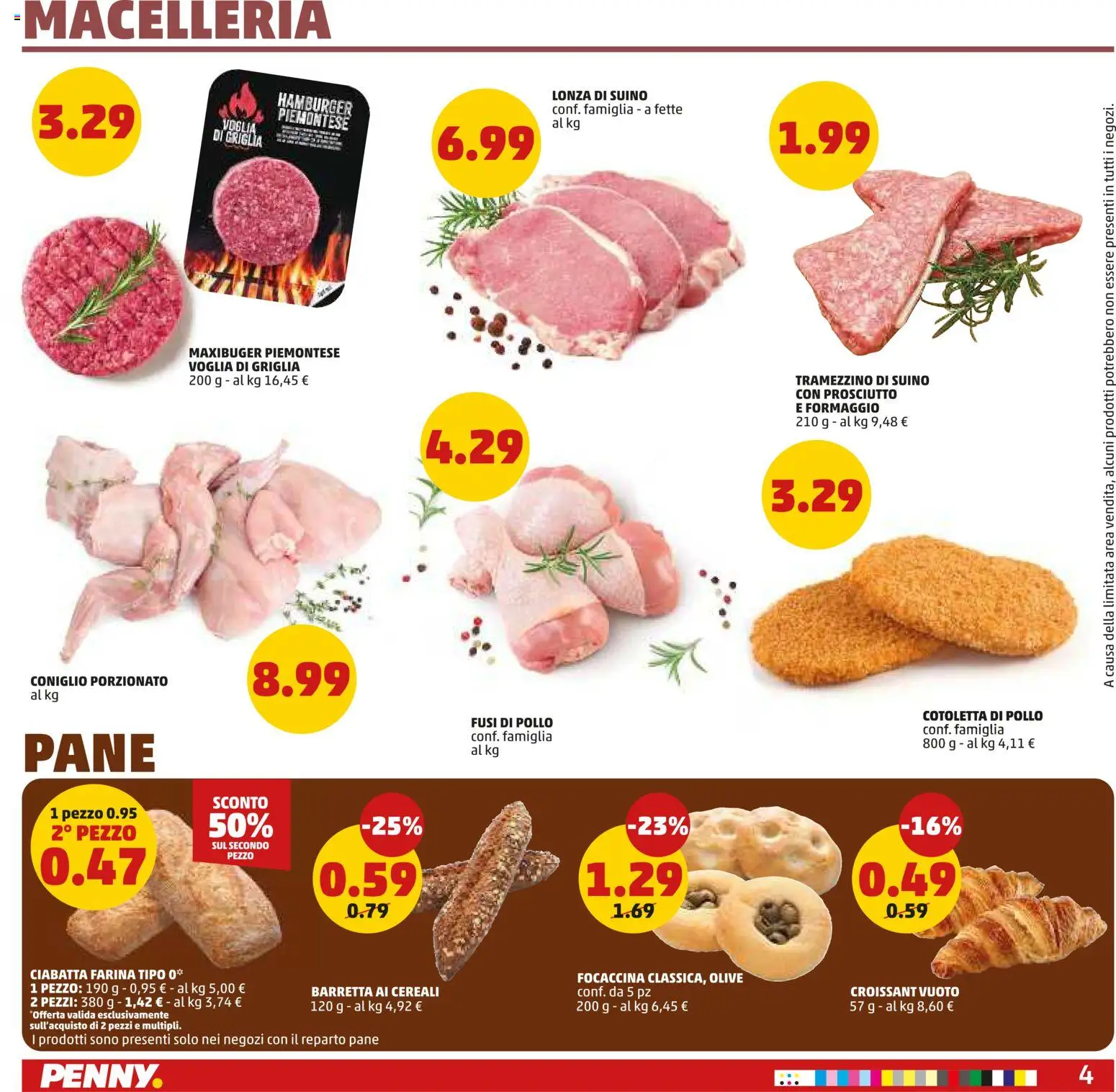 Volantino PENNY del 12.03.2026 | Pagina: 4 | Prodotti: Pane, Cereali, Tramezzino, Hamburger