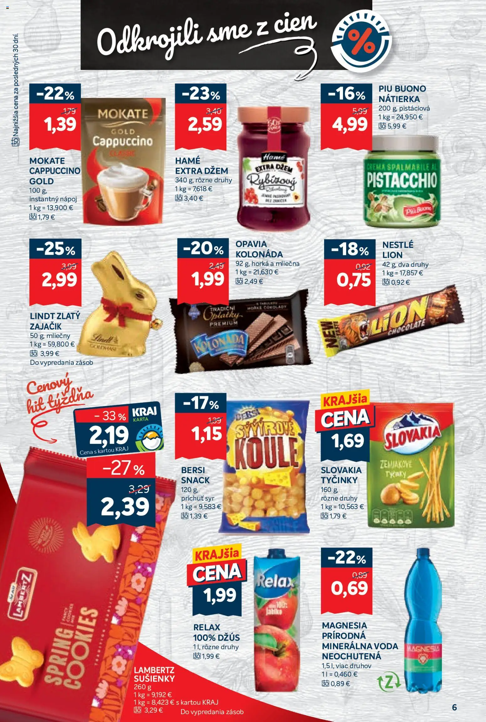 Nové Kraj akcie – leták je platný od 26.03.2026 | Strana: 10 | Produkty: Syr, Džús, Magnesia, Minerálna voda