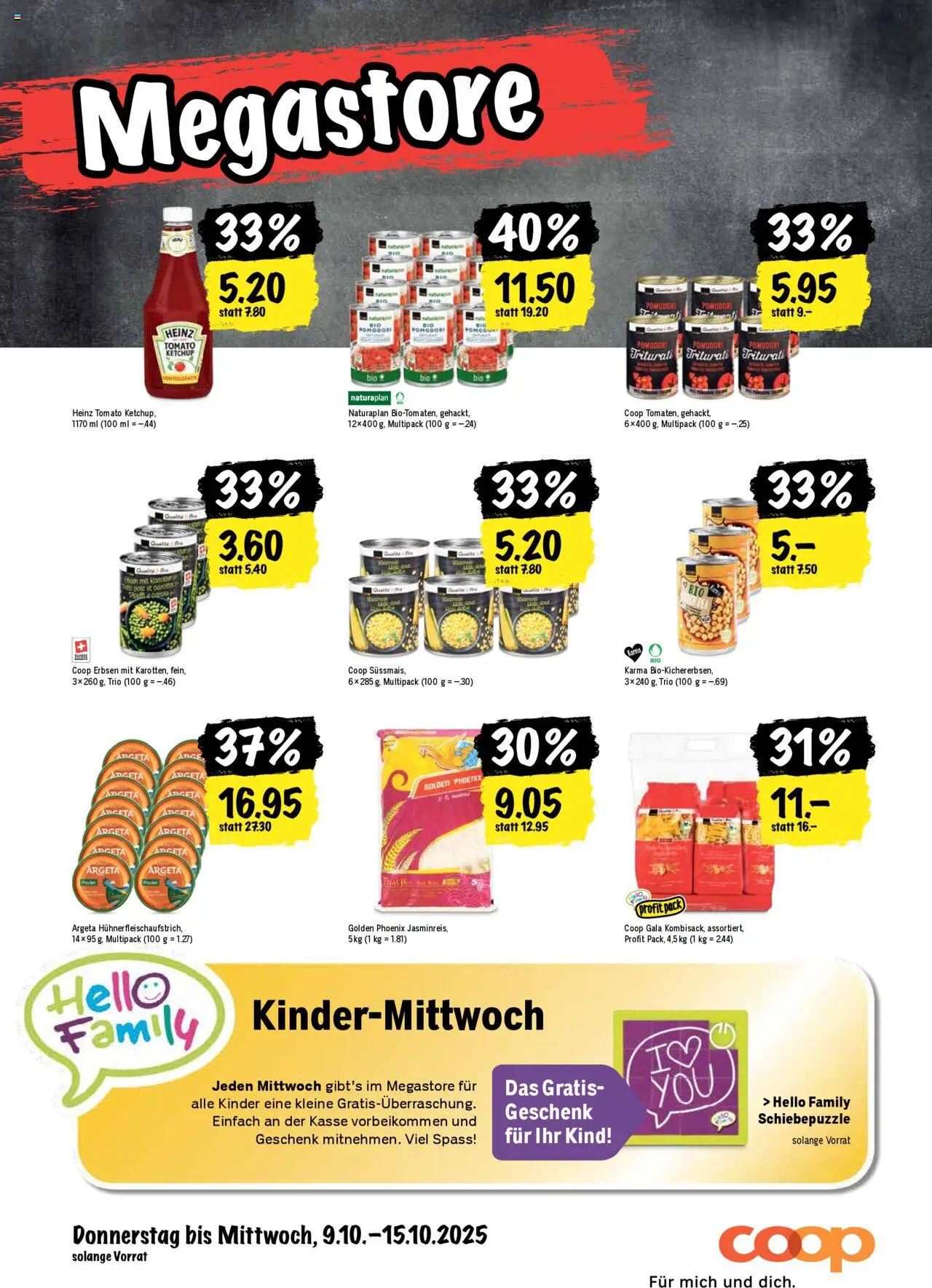 Coop Aktionen – gültig ab 09.10.2025 | Seite: 24 | Produkte: Jasminreis, Erbsen, Ketchup