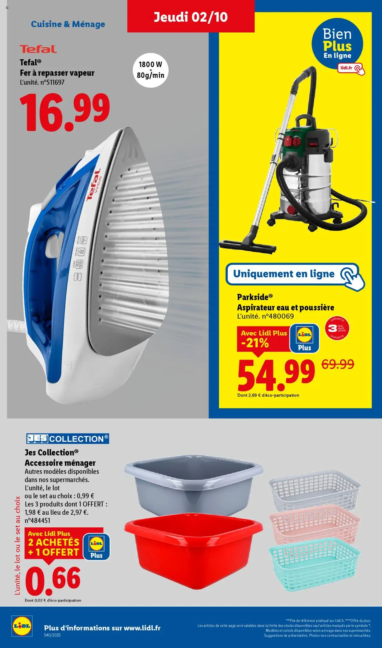  | Page: 44 | Produits: Aspirateur, Fer à repasser, Aspirateur eau et poussière, Tefal