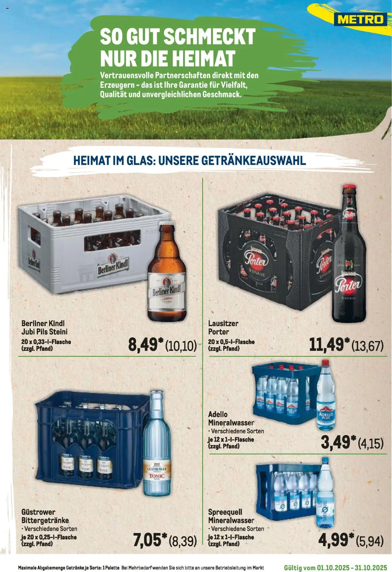 Metro Regionaler Flyer – gültig ab 01.10.2025 | Seite: 81 | Produkte: Berliner, Pils, Mineralwasser