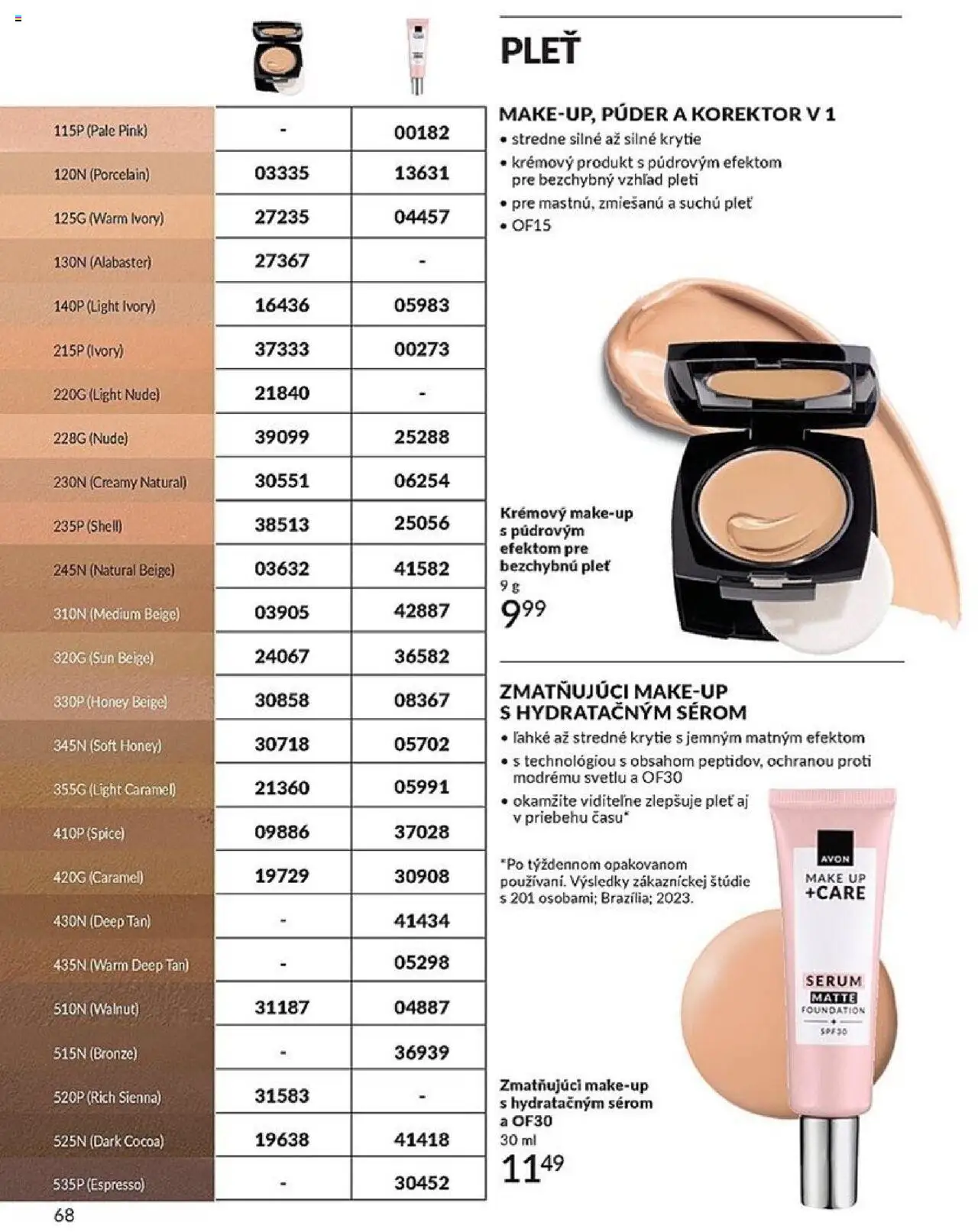Nové Avon akcie – leták je platný od 01.10.2025 | Strana: 68 | Produkty: Make up, Korektor, Púder