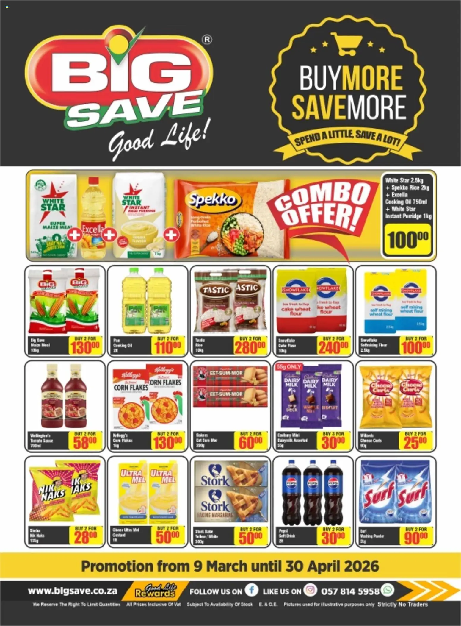 New Big Save catalogue – valid from 09.03.2026 | Page: 1 | Products: Cake, Flour, Milk, Rice