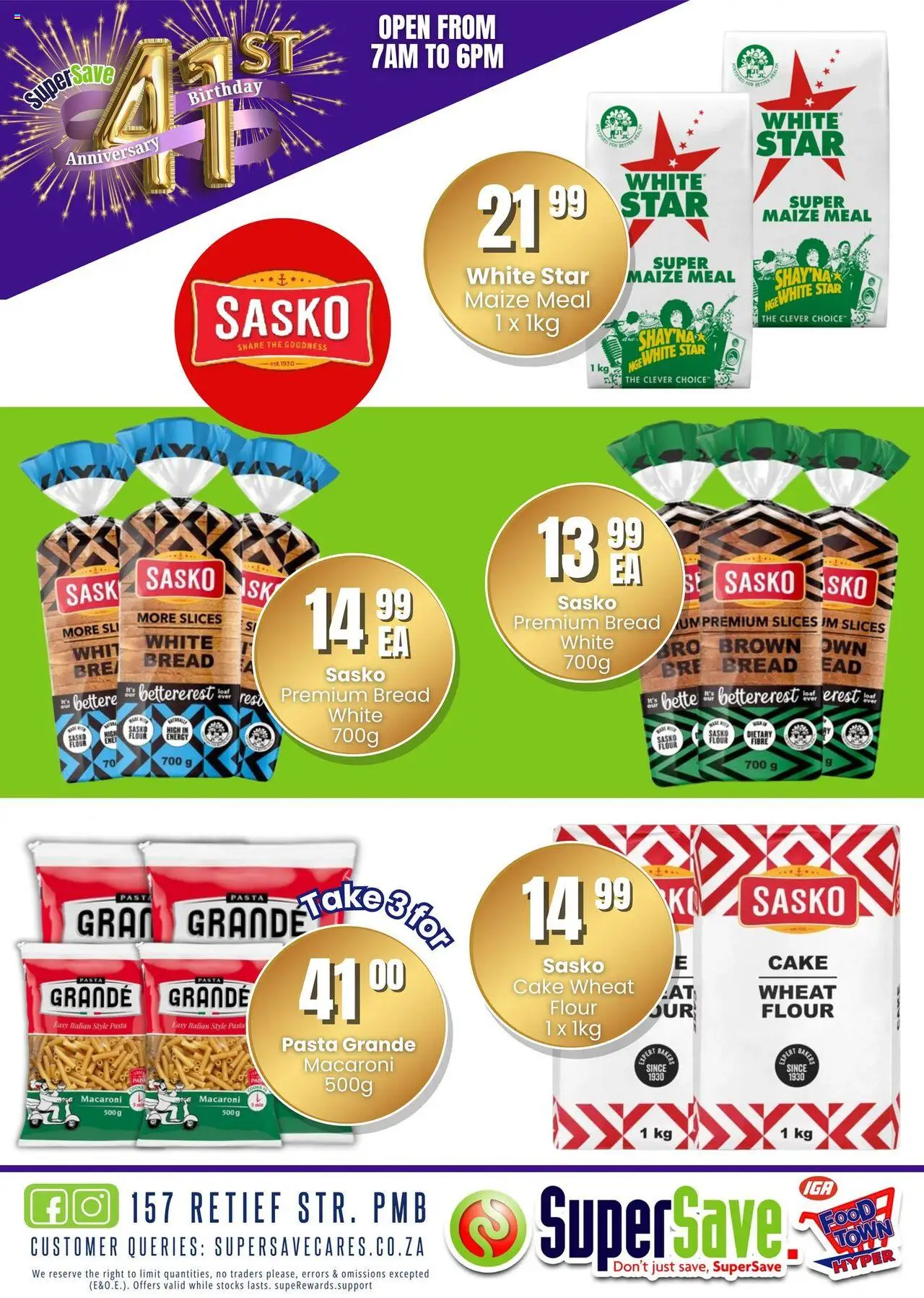 New Super Save catalogue – valid from 17.10.2025 | Page: 21 | Products: Cake, Flour, Bread, Pasta