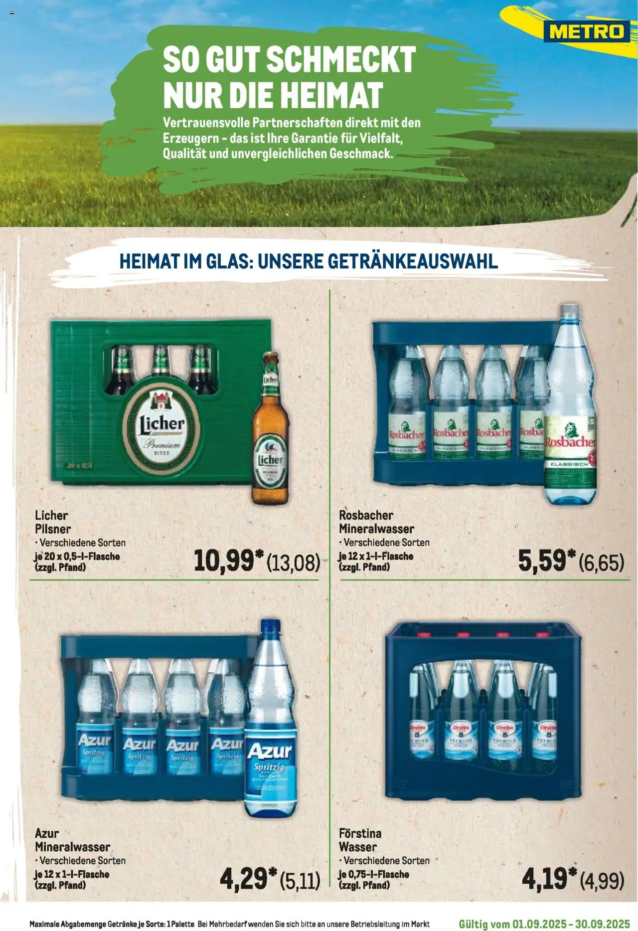 Metro Regionaler Flyer - gültig ab dem 01.09.2025 | Seite: 61 | Produkte: Mineralwasser, Wasser