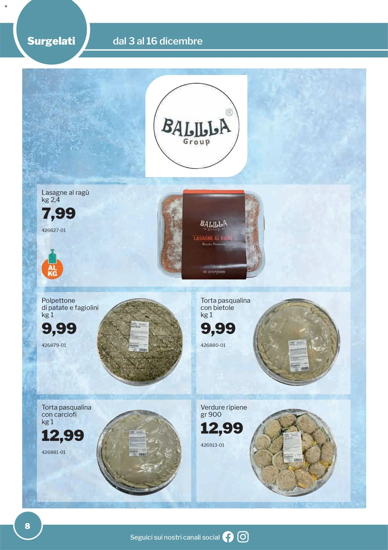 Volantino Sogegross del 03.12.2025 | Pagina: 8 | Prodotti: Verdure, Carciofi, Ragú, Fagiolini