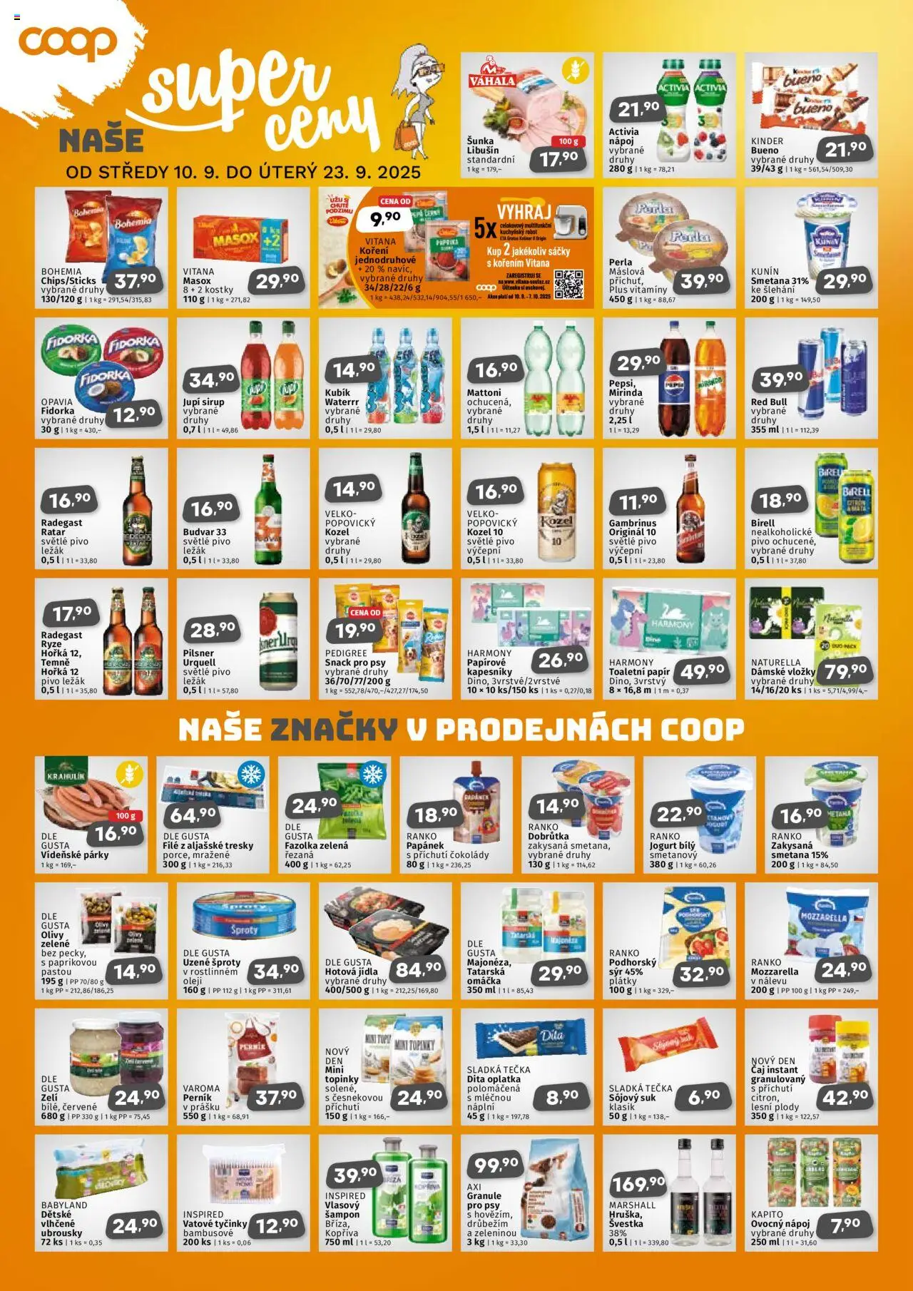 Coop leták - Středočeský region od 10.09.2025 | Strana: 2 | Produkty: Kozel, Vitamíny, Perla, Gambrinus