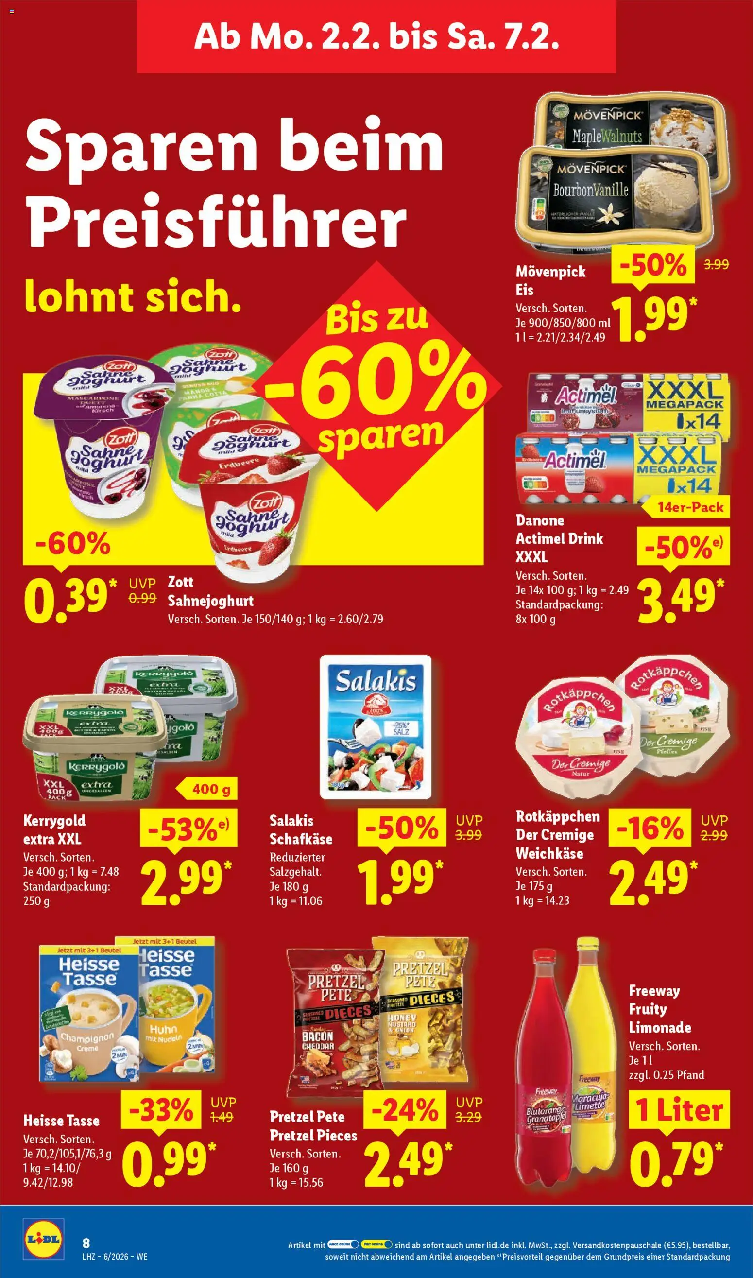 Lidl Prospekt Hilders – gültig ab 02.02.2026 | Seite: 12 | Produkte: Granatapfel, Joghurt, Limette, Rotkäppchen