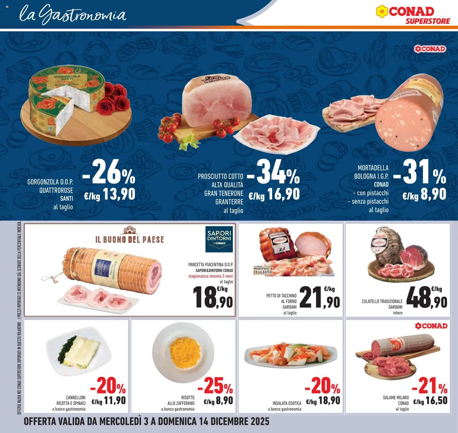 Volantino Conad del 03.12.2025 | Pagina: 40 | Prodotti: Salame, Insalata, Prosciutto, Spinaci