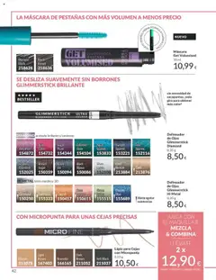 Vista previa Catálogo AVON campaña 10 válido desde el 01.10.2025 | Página: 42 | Productos: Máscara, Delineador, Juega, Máscara de pestañas