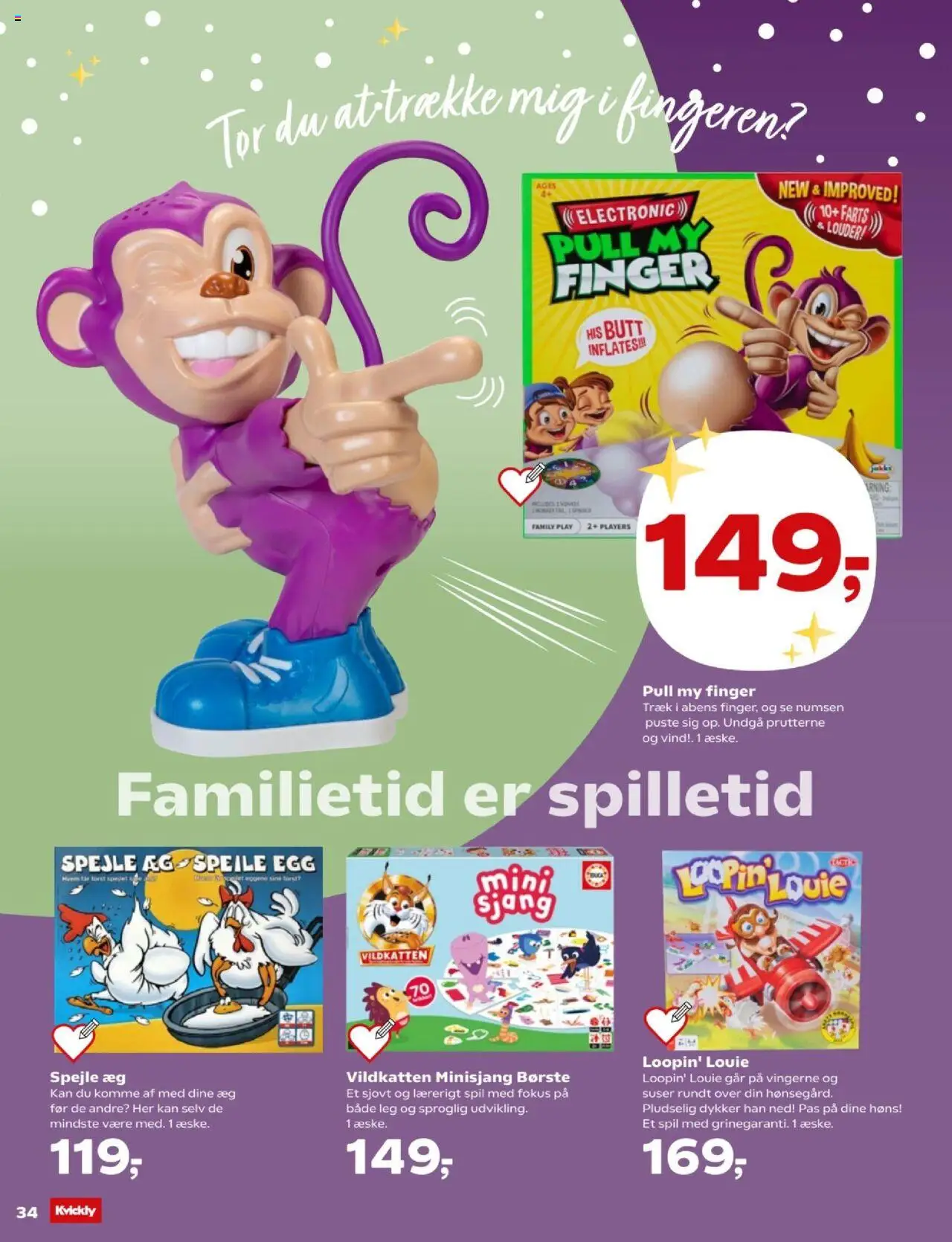 Kvickly tilbudsavis – gyldig fra 10.10.2025 | Side: 34 | Produkter: Børste, Æg, Spil