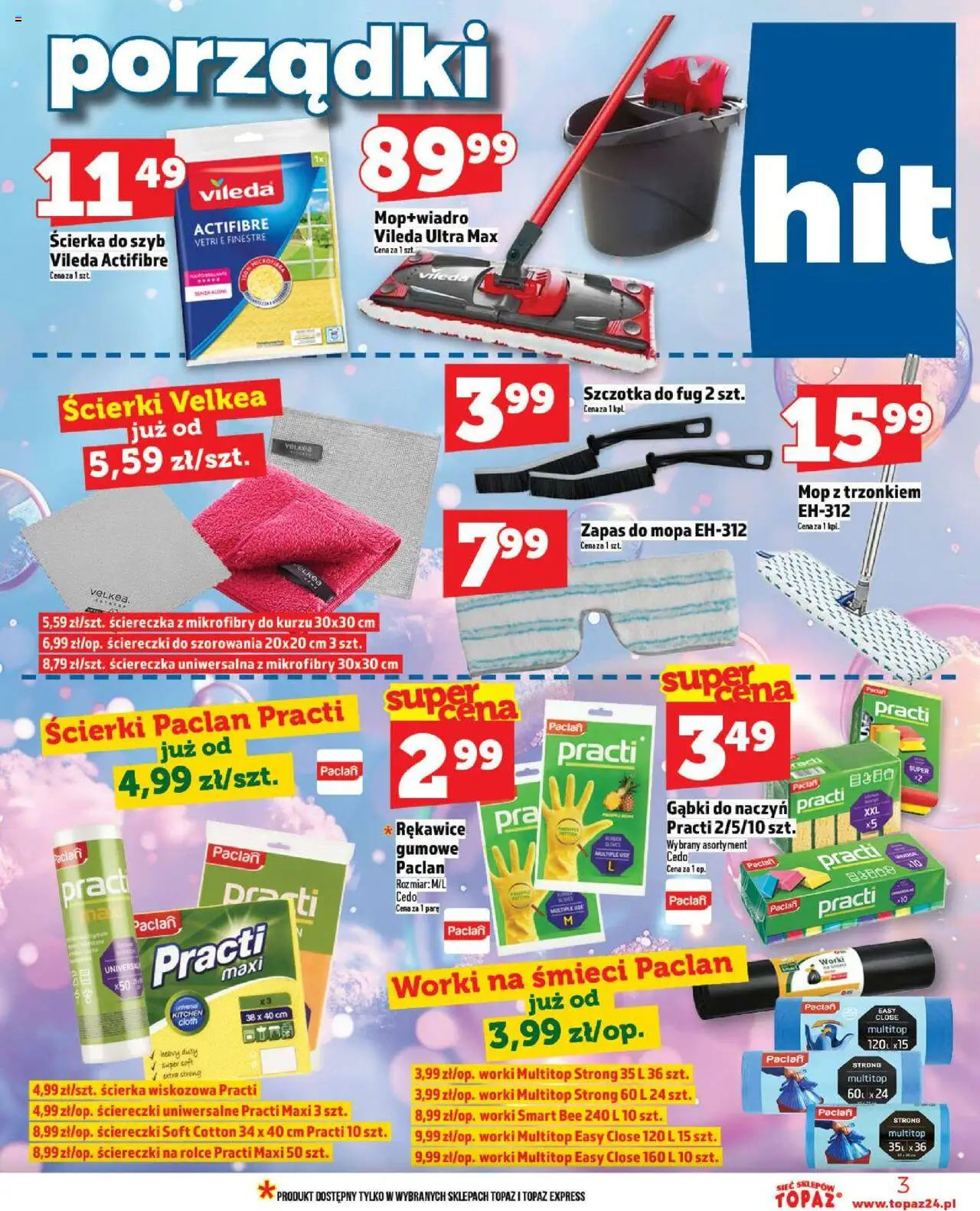 Topaz Gazetka MAZ od 02.10.2025 | Strona: 3 | Produkty: Szczotka, Vileda