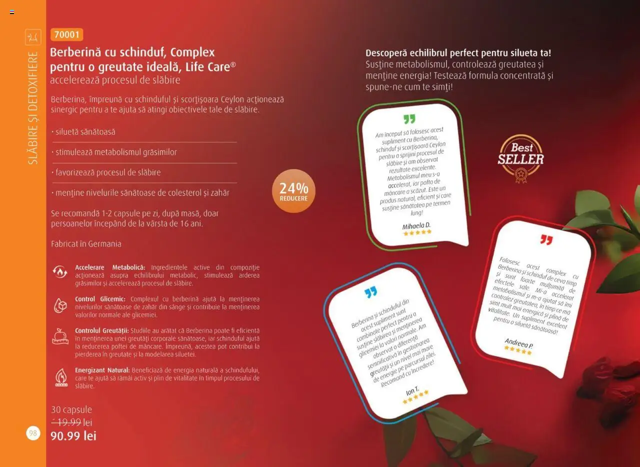 Life Care catalog - Aprilie/Octombrie – valabil de la 01.04.2025 | Pagină: 100 | Produse: Zahăr