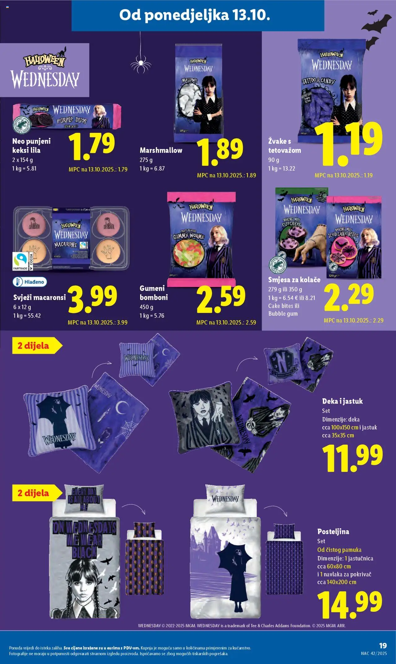 Lidl katalog | vrijedi od 13.10.2025 | Stranica: 19 | Proizvodi: Jastuk, Pokrivač, Bomboni, Posteljina