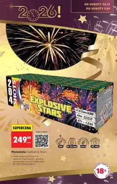 Pogląd oferty "Wyrzutnia Explosive Stars, efekt kolorowych komet, deszczu migoczących gwiazd, chryzantem oraz wielobarwnej piwonii i złotej palmy" - ważna od 13.12.2025 | Strona: 39
