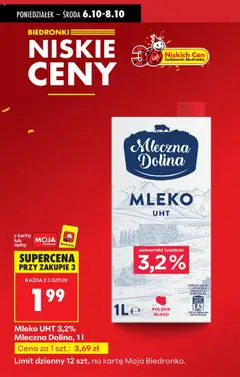 Pogląd oferty "Mleko UHT 3,2% Mleczna Dolina, 1 l, Mleko UHT 3,2% tłuszczu, 1 litr" - ważna od 06.10.2025 | Strona: 5