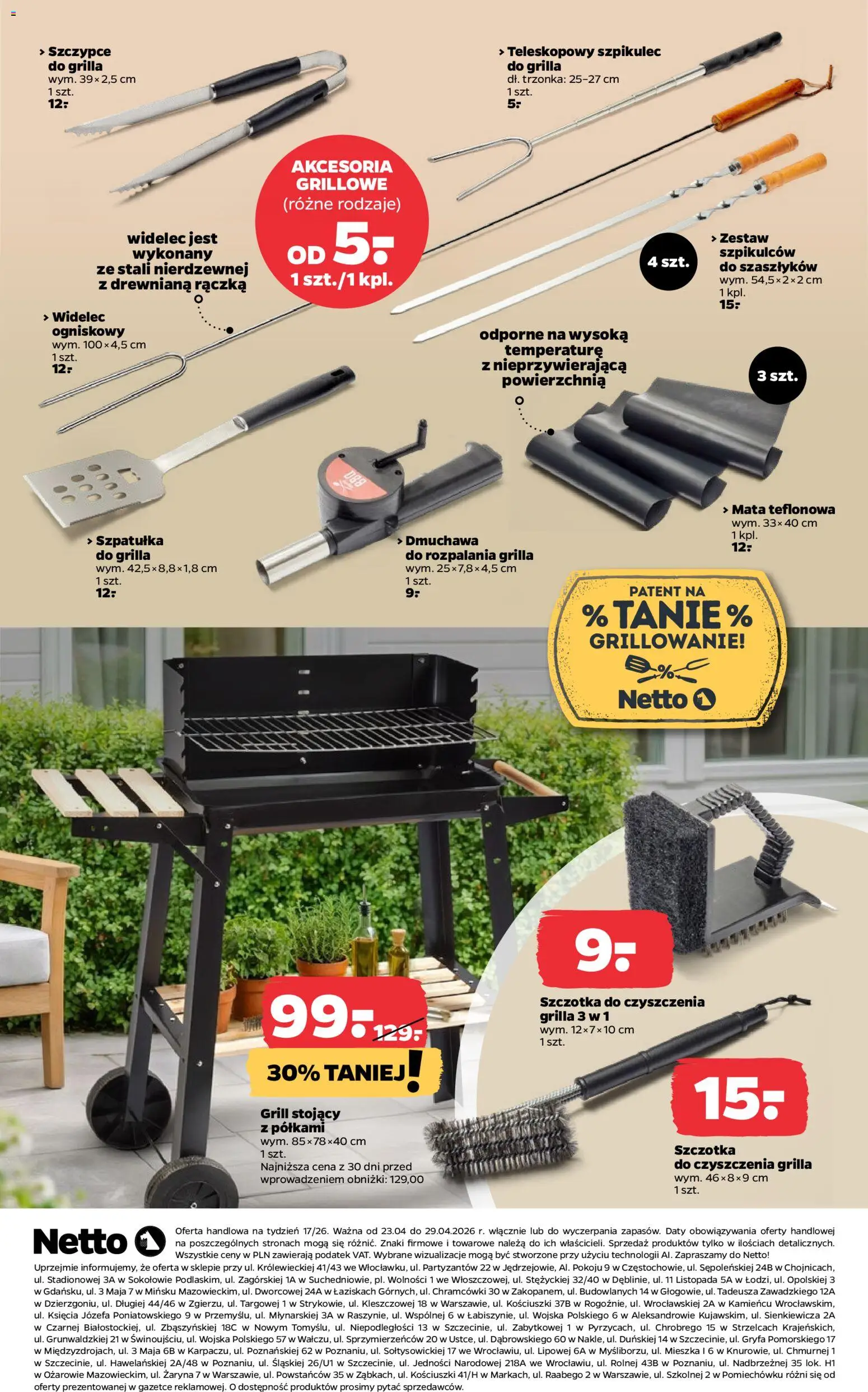 Netto gazetka od czwartku NonFood od 23.04.2026 | Strona: 8 | Produkty: Grill, Szczotka