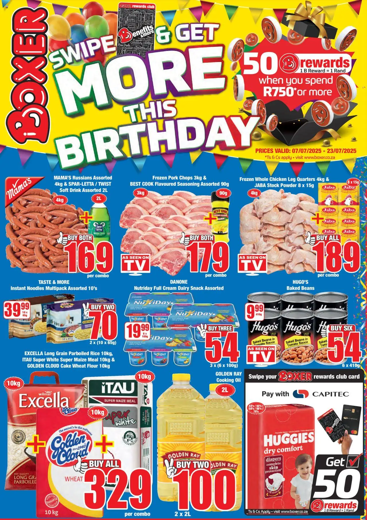 Boxer Gauteng - Promotions │ valid from 07.07.2025 | Page: 1 | Products: Beans, Baked beans, Chicken, Noodles