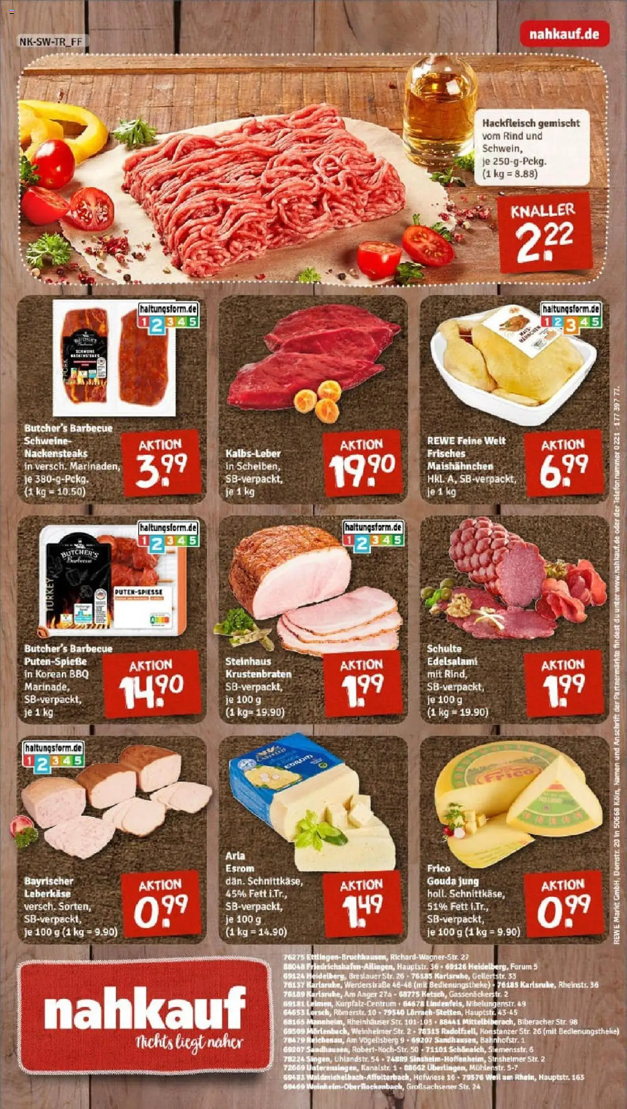 Rewe prospekt Mannheim	 - gültig ab dem 22.06.2025 | Seite: 8 | Produkte: Gouda, Kalbsleber, Steak, Leberkase