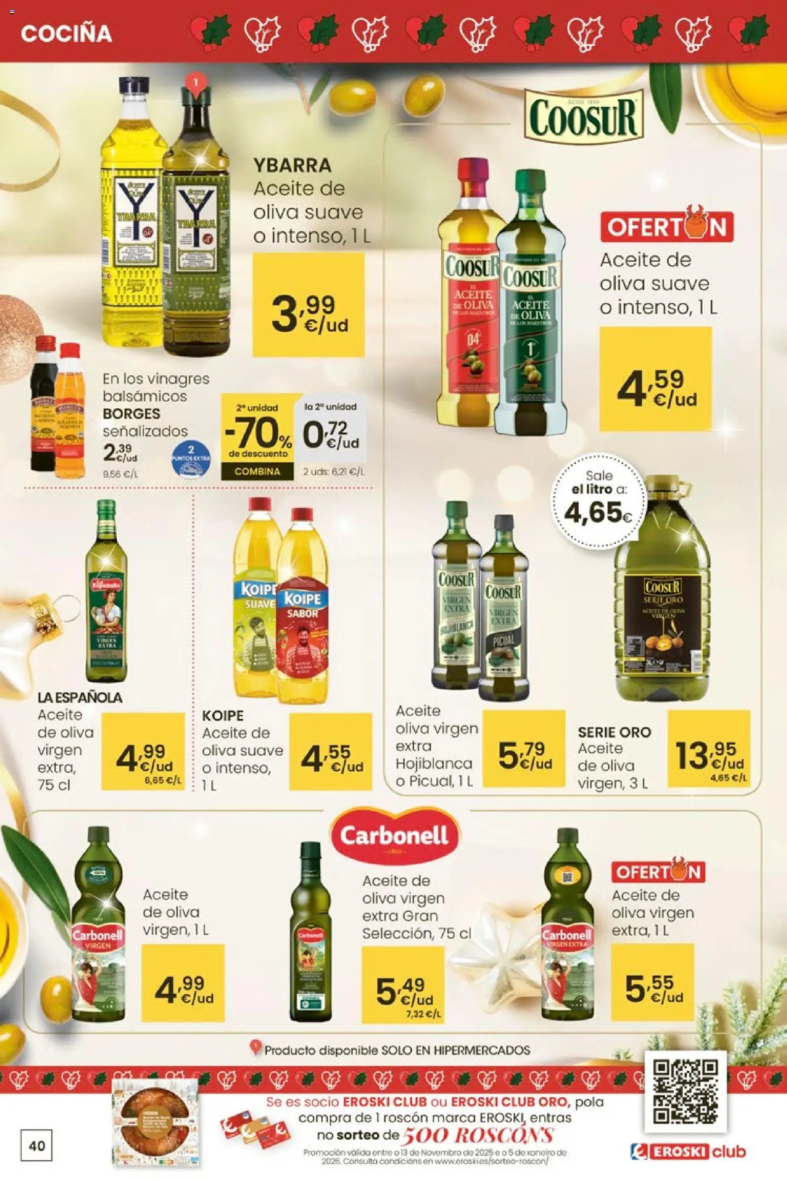 Eroski - Navidad  │ válido desde el 18.12.2025 | Página: 40 | Productos: Aceite, Aceite de oliva, Cocina
